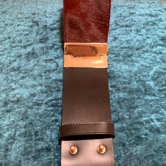 Lafayette 148 hinged calf hair belt